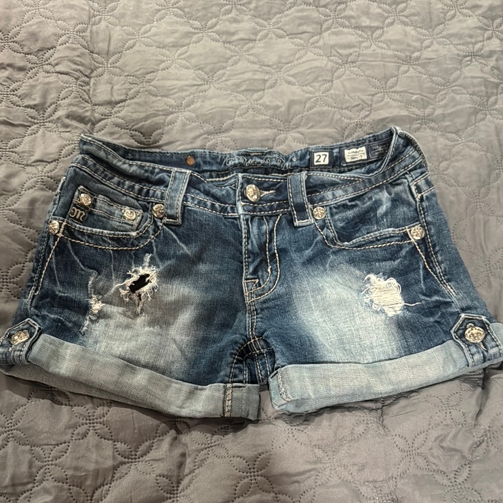 Distressed Denim Shorts